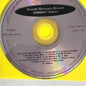 Sweet Georgia Brown Karaoke CD+G SGB0067 Golden Oldies Pre-Owned & Tested